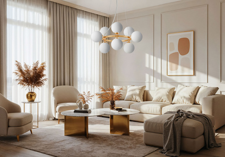 NOWOCZESNA LAMPA WISZĄCA ZŁOTA MARSIADA W9