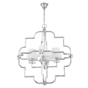 LAMPA WISZĄCA NOWOCZESNA BIAŁO-CHROMOWANA BALTIMORE W4