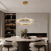 Lampa wisząca MONTANA 60 cm - LED, złoty kryształowy ring