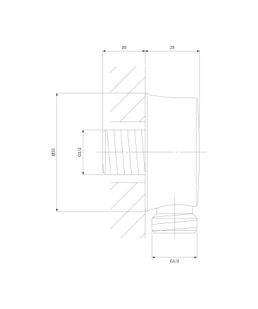 ARMANCE przyłącze kątowe, chrom połysk