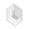 NZ2 Parawan wannowy OXIA GUNMETAL BRUSHED stały 1 U 50x150 szkło czyste 8mm Active Shield 2.0