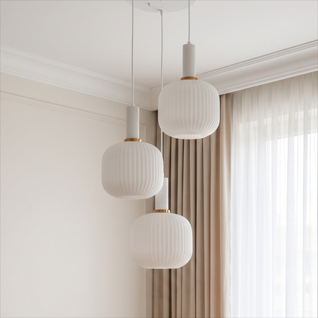 POTRÓJNA LAMPA WISZĄCA LOFT BIAŁA GATO W3-RD