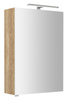 RIWA szafka z lustrem, oświetlenie LED, 50x70x17cm, dąb Alabama