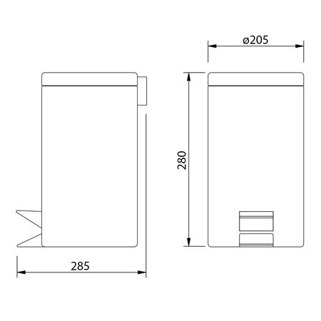 SIMPLE LINE kosz na śmieci okrągły 5l, czarny mat