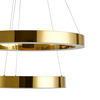 Lampa wisząca CIRCLE 2 40+60 cm - LED dwa ringi złoty połysk
