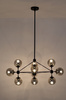 MOOSEE lampa wisząca PLANETARIO 10 czarna - klosze dymione