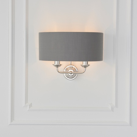 Highclere 2 Wall Light Nickel & Charcoal