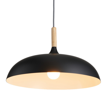 Lampa wisząca SAUCER 45 cm -  czarna minimalistyczna oprawa do wnętrz nowoczesnych