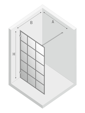 KABINA AVEXA WHITE WALK-IN U 140x200 CZYSTE 6mm ACTIVE SHIELD