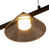Lampa wisząca BLAKE 140 cm  - LED, czarna, podłużna z sześcioma dymionymi kloszami