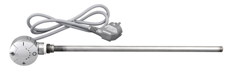 Grzałka z termostatem, kabel prosty, 300 W, chrom