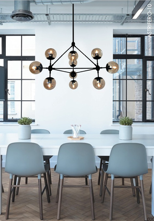 Lampa wisząca ASTRIFERO-15, 110 cm -  bursztynowo czarna