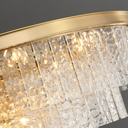 Lampa wisząca ICELAND 60 cm - mosiądz, szkło kryształowe