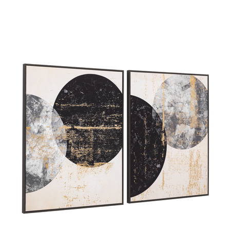 Obraz w ramie „Orbit” – czarny, 70 × 3 × 90 cm, zestaw 2 szt.