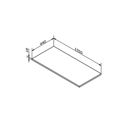 Blat DTDL 1554x18x440mm, antracyt matowy