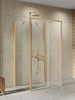 NZ4 Kabina prysznicowa PRIME GOLD BRUSHED 1D prostokątna przyścienna L 140x100x200 szkło czyste 6mm Active Shield 2.0