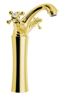 ANTEA bateria umywalkowa wysoka z odpływem, wysokość 245mm, złoto