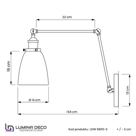 LAMPA ŚCIENNA KINKIET LOFTOWY FABI PRO GREY W2