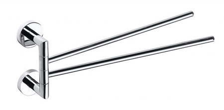 X-ROUND obrotowy wieszak na ręczniki podwójny 380mm, chrom