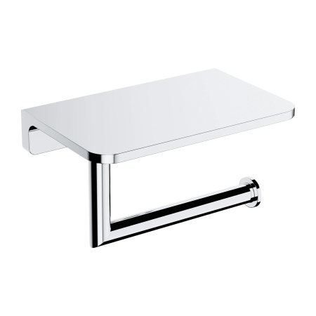 MODERN PROJECT uchwyt na papier toaletowy z półką, chrom połysk