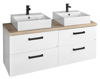 VEGA zestaw łazienkowy, szerokosć 125 cm, biały/dąb platin