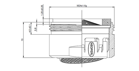 NEOPERL perlator z regulowanym sitkiem, gwint zewnętrzny M24x1, chrom