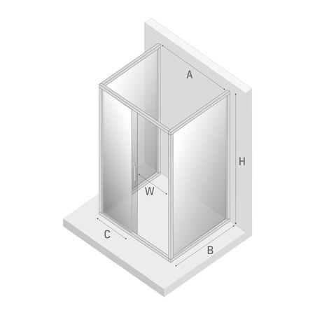 KABINA NEW CORRINA PROSTOKĄTNA PRZYŚCIENNA U 120x80x195 CZYSTE 6mm ACTIVE SHIELD