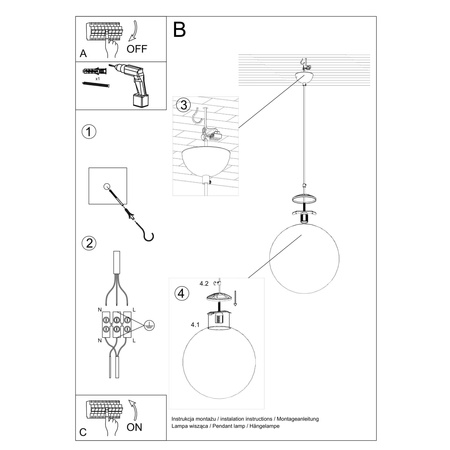 Lampa wisząca UGO 30 chrom