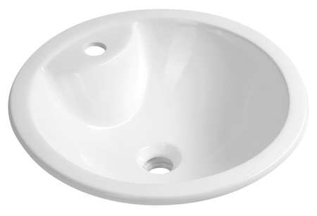 SHIPRA umywalka ceramiczna wpuszczana, średnica 46cm, biały
