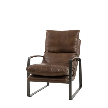 Fabien Lounger Brown Leather 650x960x920mm