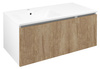 LOREA szafka z umywalką 101x46x51,5cm (70+30cm), lewa, dąb Alabama/biały mat