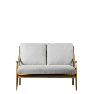 Sofa dwuosobowa Reliant z ciemnego naturalnego lnu
