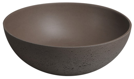 FORMIGO umywalka betonowa nablatowa, średnica 39cm, ciemnobrązowy mat