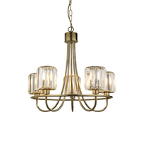 Berenice 5 Pendant Light Antique Brass