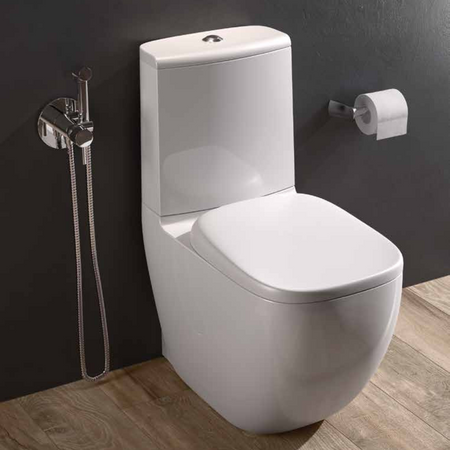 ILLUSION Miska WC Rimless do kompaktu 64x38 cm biały połysk