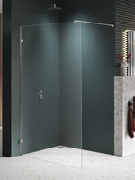 NZ4 Kabina prysznicowa AVEXA NICKEL BRUSHED walk-in 140x200 szkło czyste 8mm Active Shield 2.0