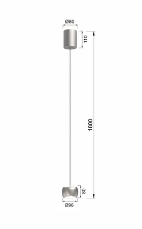 6039-103 QUIBERON Lampa pojedyncza nikiel szampański