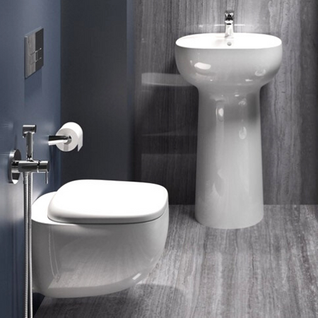 ILLUSION Umywalka wolnostojąca 54x44 cm z otworem biały połysk