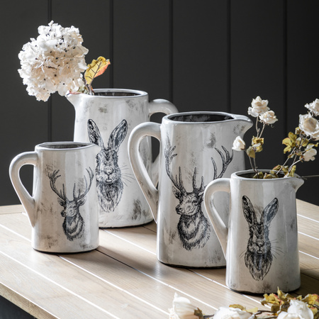 Stag Pitcher Vase Large Distressed 230x195x295mm