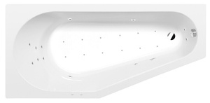 TIGRA L wanna z hydromasażem, 170x80x46cm, Attraction Hydro-Air, chrom