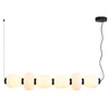 Lampa wisząca BRILLA-6, 125 cm - LED, czarny stelaż, nieregularne białe kule