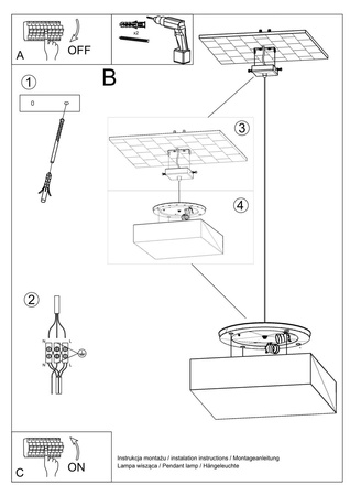 Lampa wisząca HORUS 45 biały