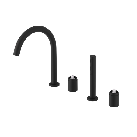 ULTRAMIX 4-elementowy korpus baterii do montażu na brzegu wanny, czarny mat