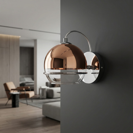 LAMPA ŚCIENNA KINKIET NOWOCZESNY RÓŻOWE ZŁOTO VERONI