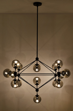 MOOSEE lampa wisząca PLANETARIO 15 czarna - klosze dymione