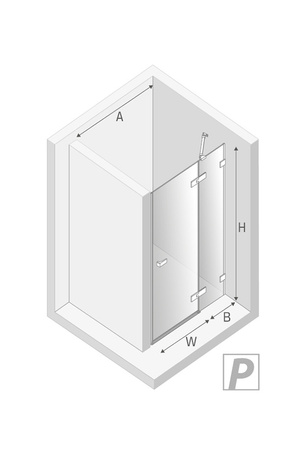 NZ2 Drzwi wnękowe OXIA 1D P 110x200 szkło czyste 8mm Active Shield 2.0