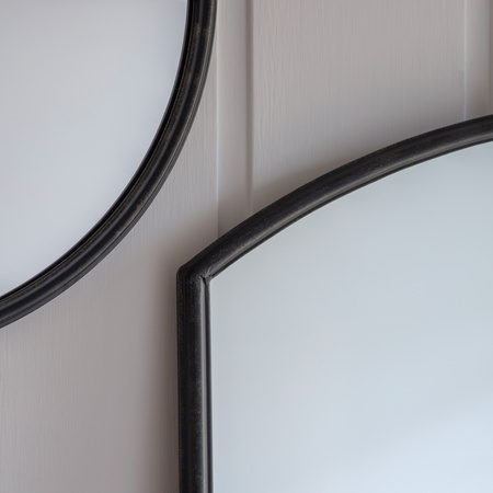 Frida Round Mirror Black 600 x 40 x 600 mm