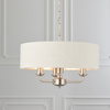Highclere 3 Pendant Lght Chrome&Natural 350-1200mm