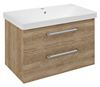 THEIA Szafka umywalkowa 75,6x50x44,2cm, 2 szuflady, dąb Alabama