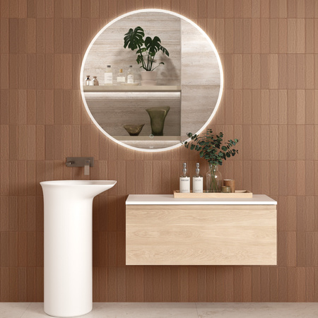 VALET Umywalka wolnostojąca 53x39,5x90 cm Blat P odpływ do podłogi biały mat